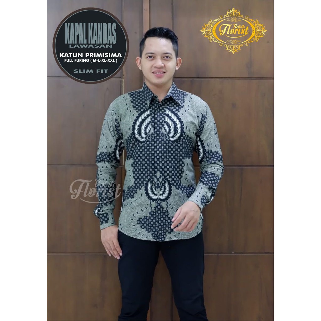 PRODUSEN Batik Pria Kapal Kandas Lawasan Slimfit Katun Halus Primisima Full Furing