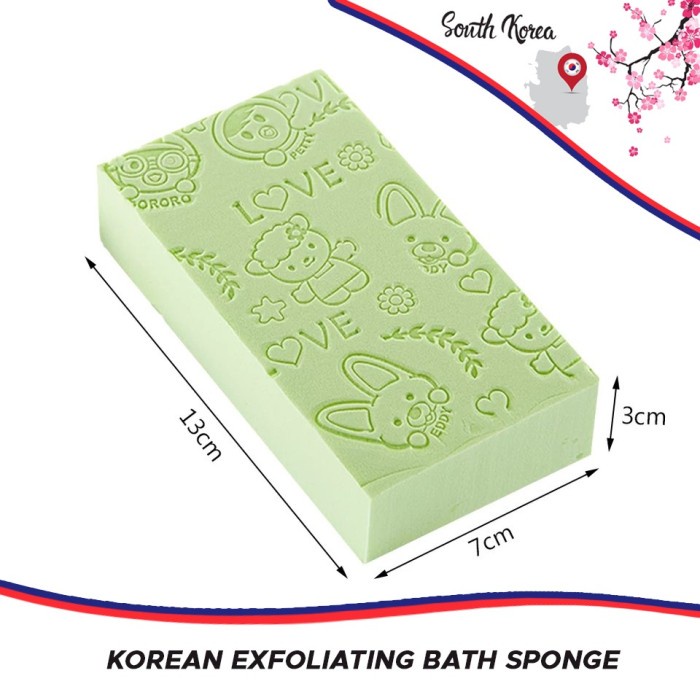 KOREAN EXFOLIATING BATH SPONGE (PEMBERSIH DAKI) WARNA RANDOM