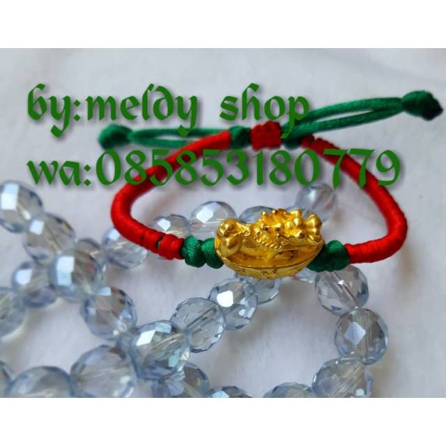 Fengshui PROMO gelang tali merah yenpou pixiu jilin mainan emas hongkong import premium