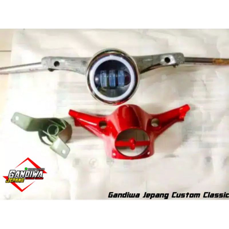 paket kepala batok Honda C70 set lampu daymaker paket stang stir Honda C70 ( paket hemat body )