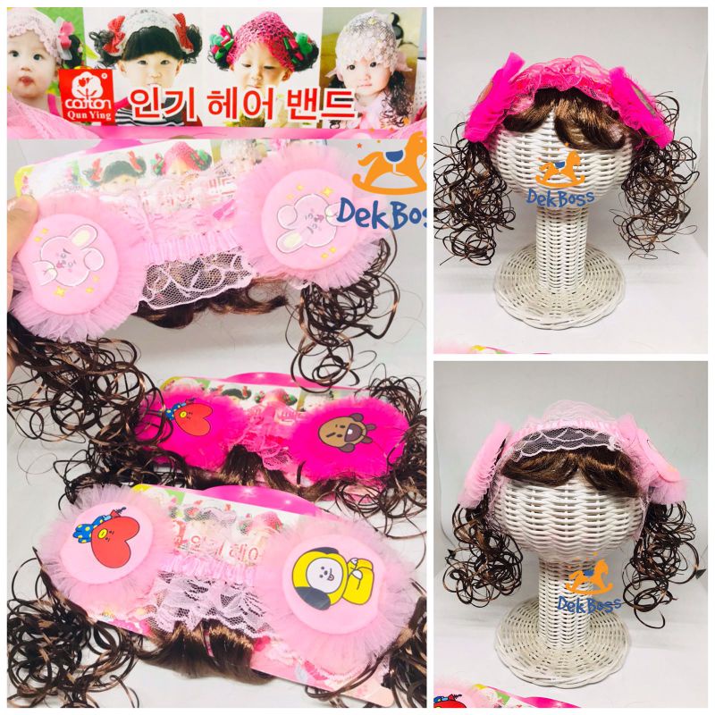 Bandana poni bayi rambut palsu new born perempuan Korea