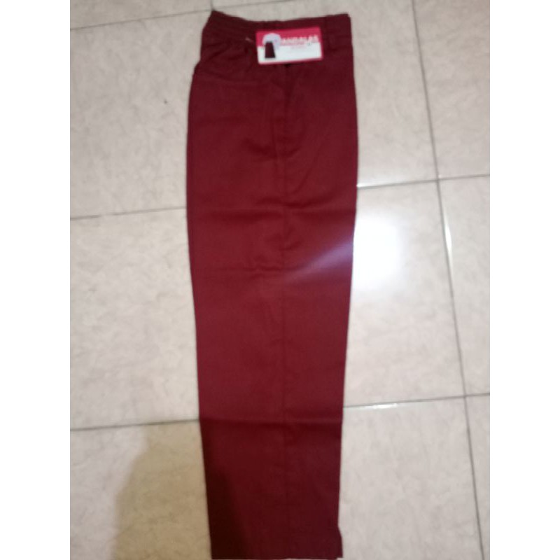 Celana sekolah SD panjang merah bahan Unione asli