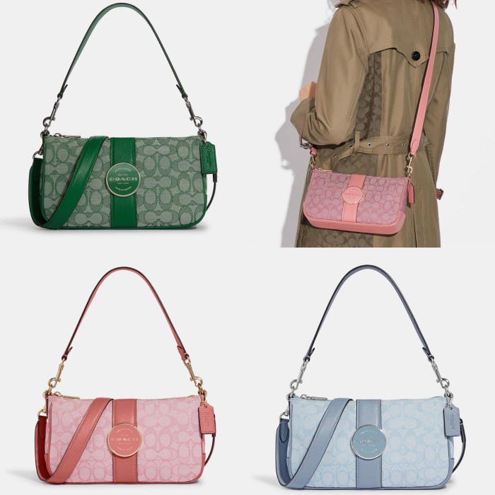 Coach Tas wanita Coach lonnie baguette in signature jacquard 100% ORI