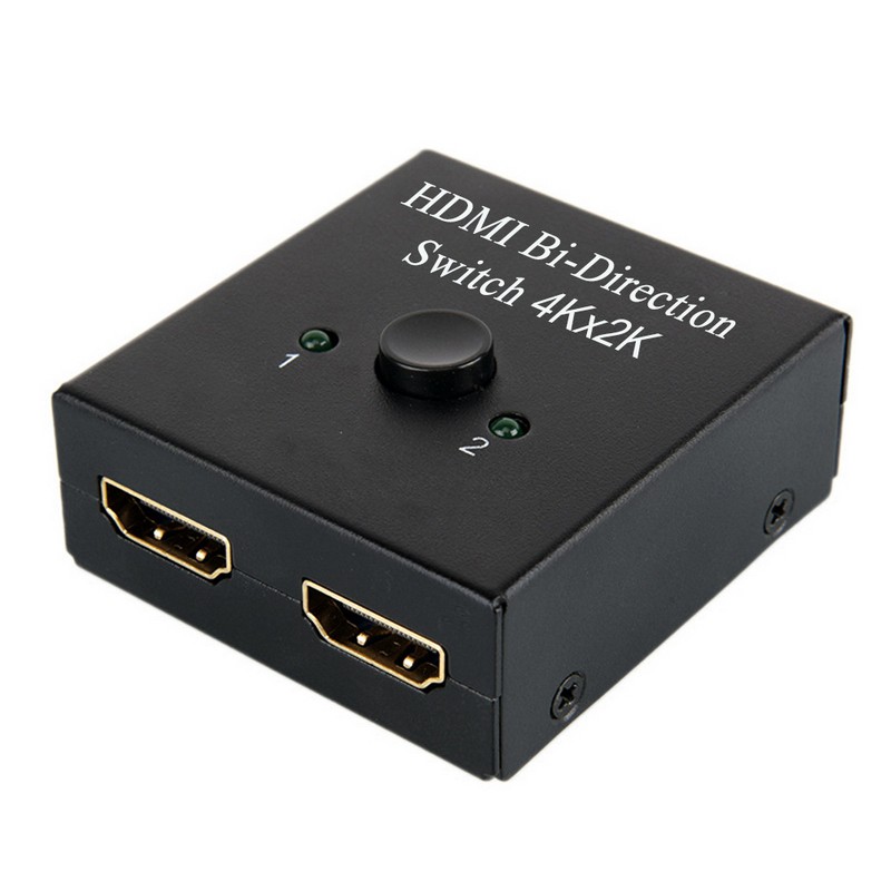 [ele white] Gold Plated 2-Port HDMI Bi-directional 2x1 Switcher 1x2 Splitter Selector 3D 4K