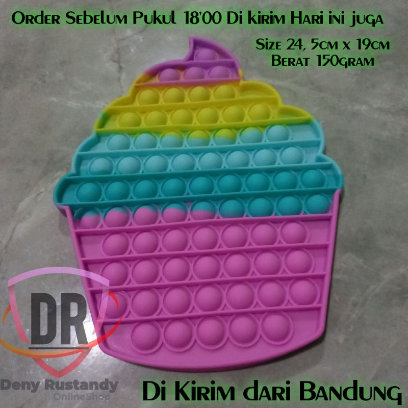 Mainan Pop It rainbow fidget Push Warna Warni Stress Relieve Toys Jumbo 20cm-6