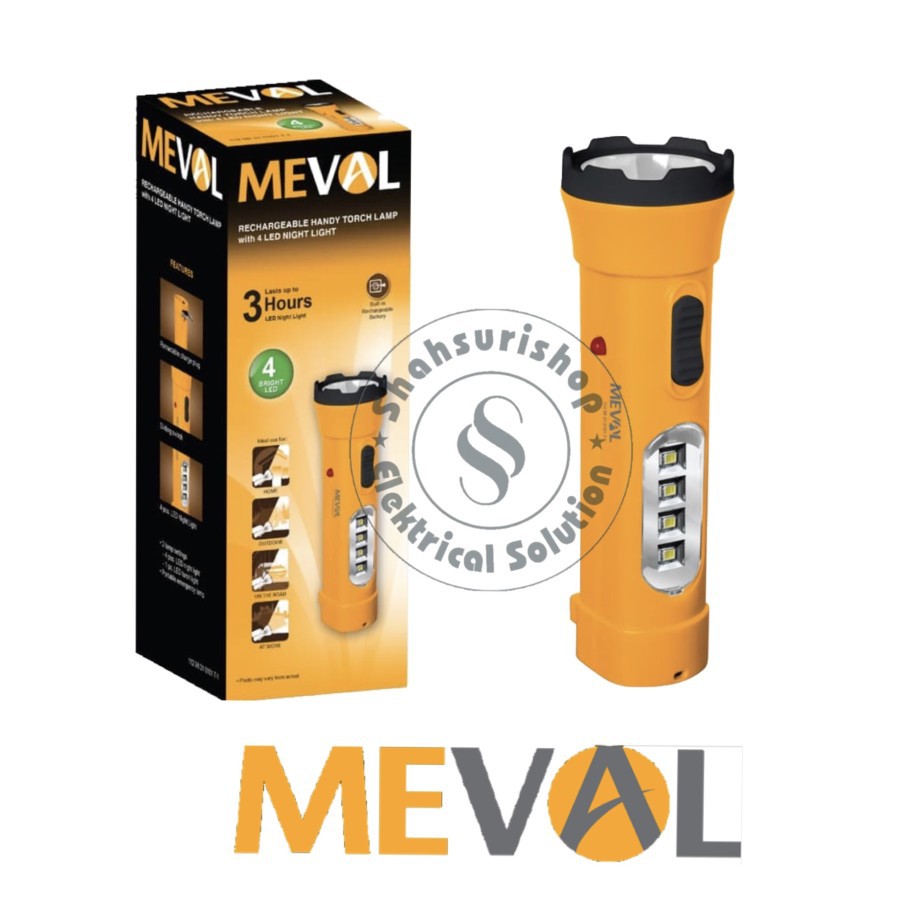 SENTER CAS MEVAL + LAMPU TIDUR 4 LED RECHARGEABLE MT1-01A