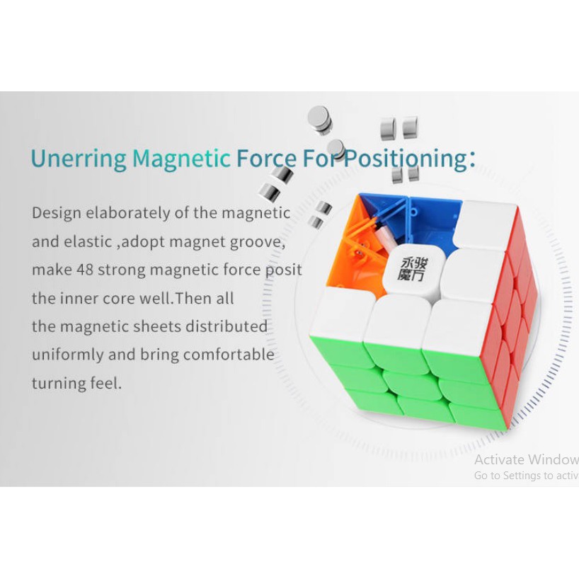 Rubik 3x3 Yongjun Yulong V2 M  v2m 3x3 Stickerless Original Mainan Anak