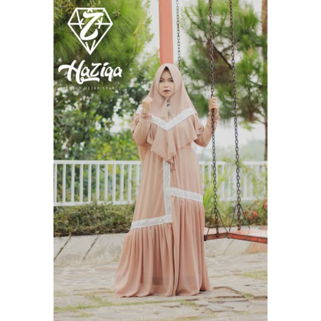 THALIA BY HAZIQA SYARI SET GAMIS DAN KHIMAR CERUTY PREMIUM KUALITAS BUTIK