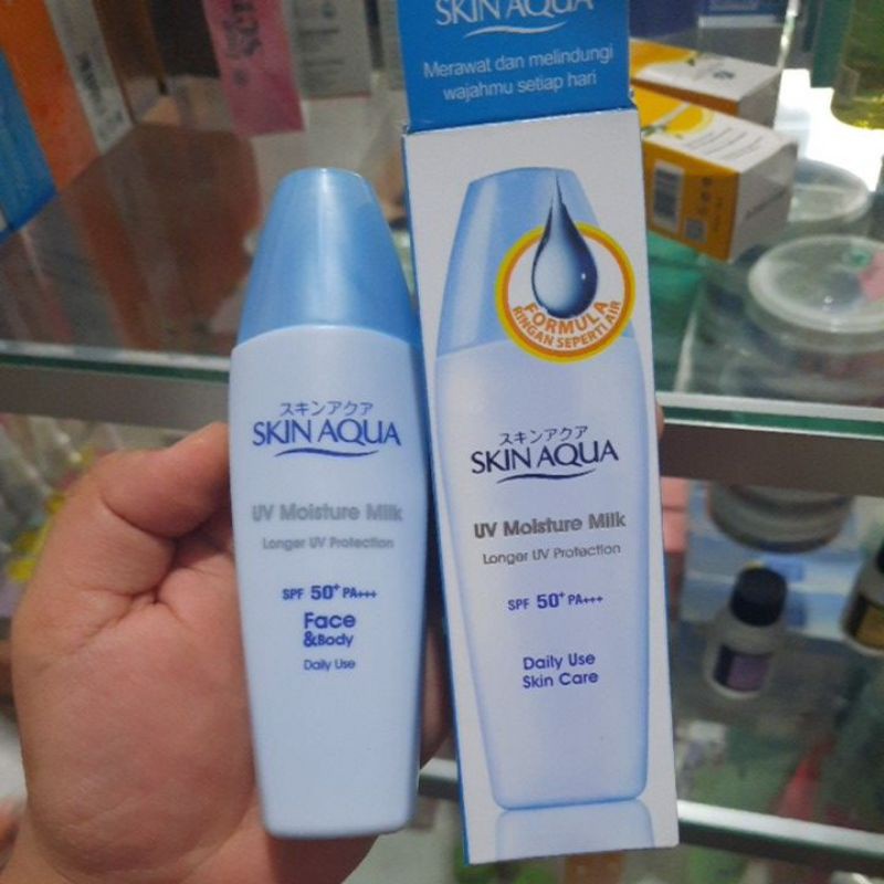 BISA COD - SKIN AQUA UV MOISTURE MILK SPF 50++ SUNSCREEN PELINDUNG WAJAH