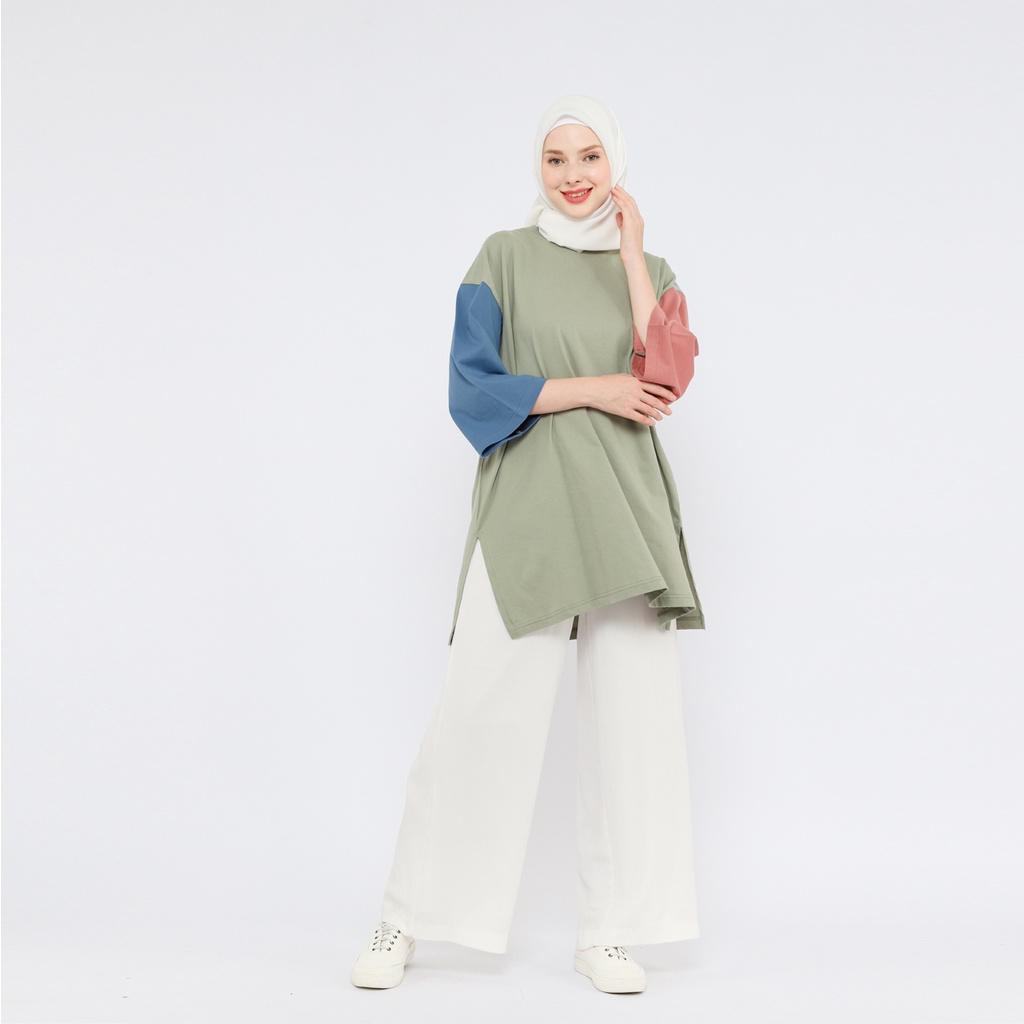 Kaos Oversize Wanita Busui Friendly lengan 7/8 LD 130 Basic Oversized CBSage