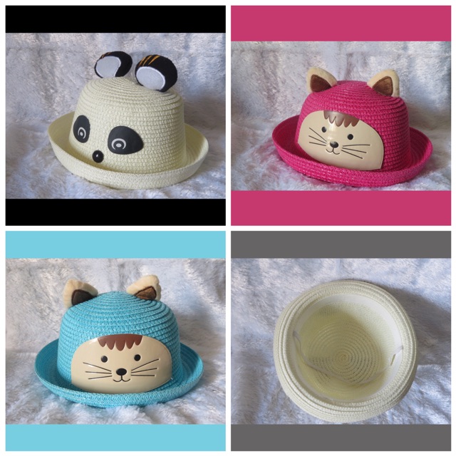 Topi pantai rotan anak karakter
