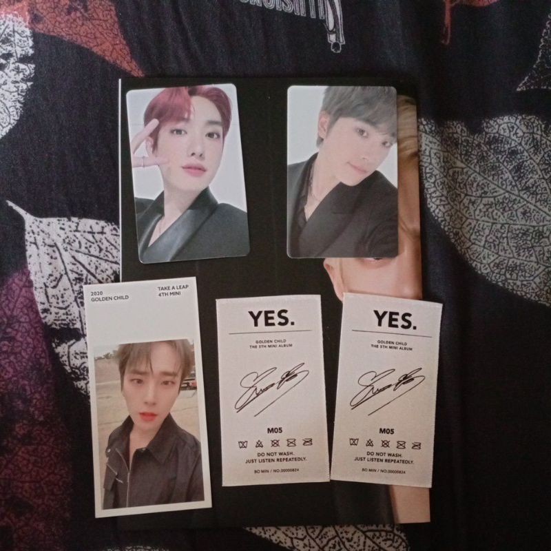 Fabric tag & photocard album golden child yes & take a leap