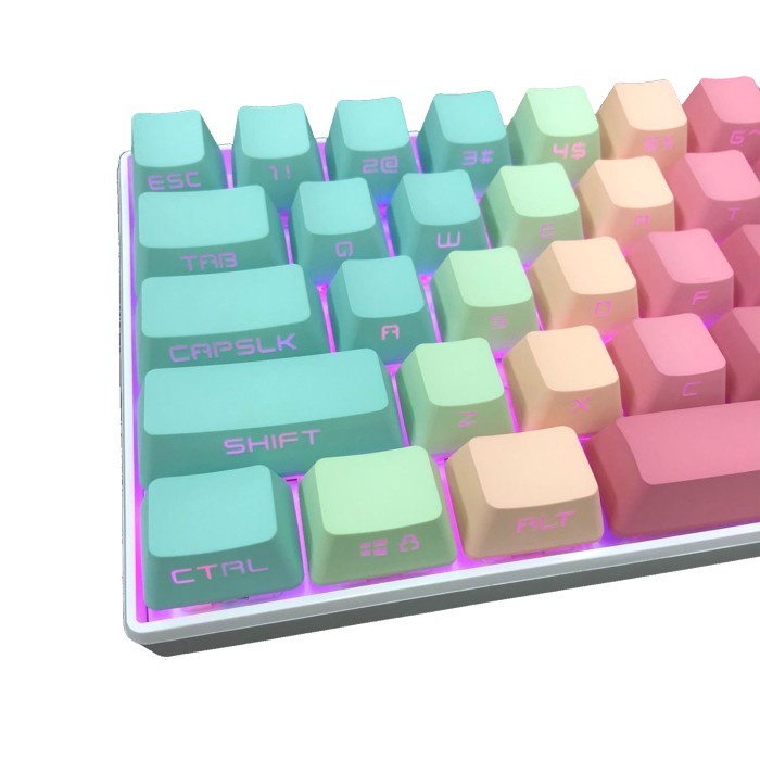 ALCHA KEYCAPS GRADIENT PASTEL PBT DOUBLE SHOT SIDE LETTERS