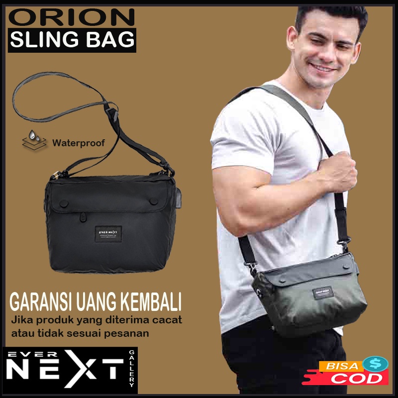 Tas sling bag unisex original waterproof distro murah terbaru selempang slempang pria waistbag cowok anti air Orion series