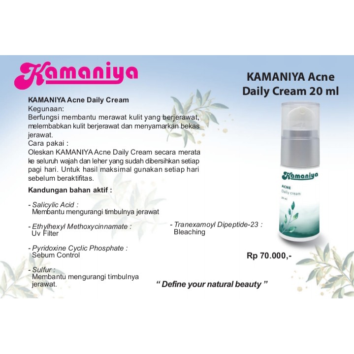 Kamaniya Acne Daily Cream (20ml)