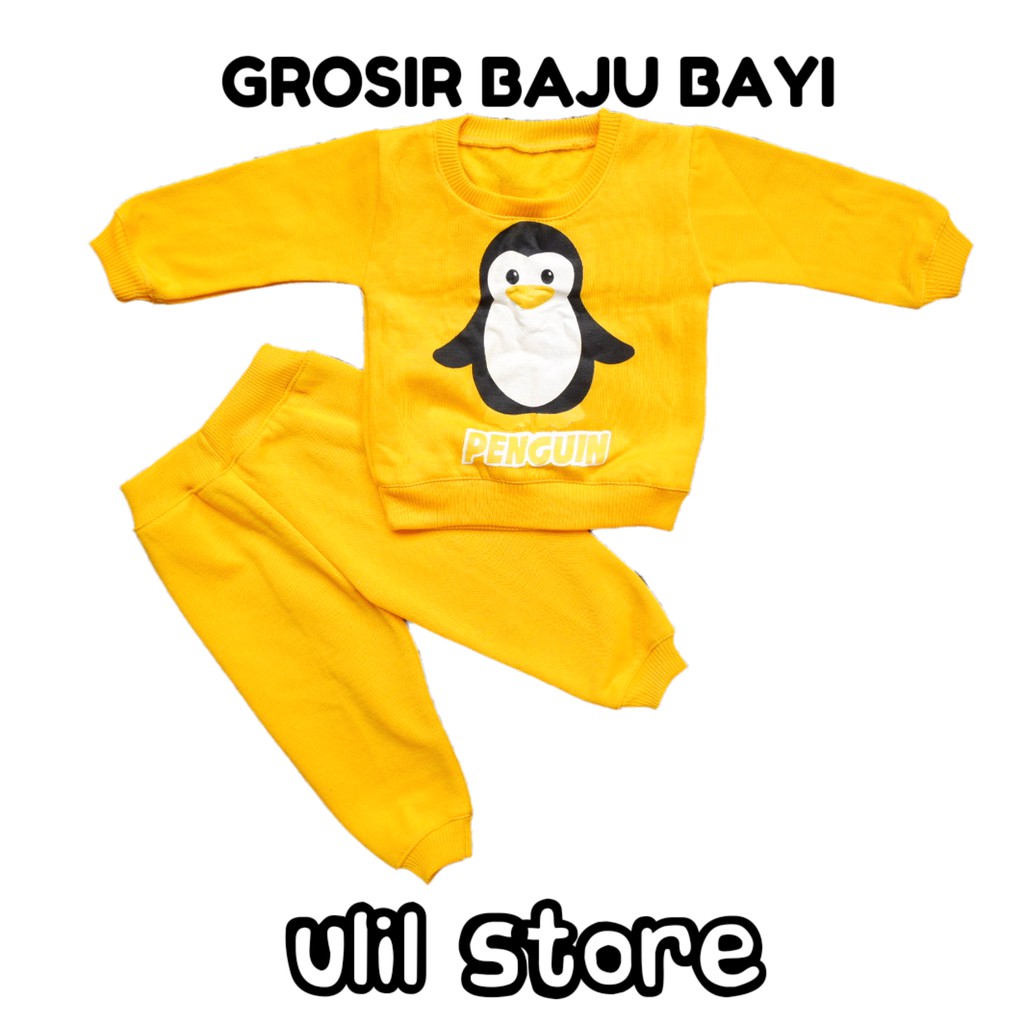 Setelan Jaket Bayi Anak 3-18 Bulan, Setelan Sweater Penguin, Best Seller-1
