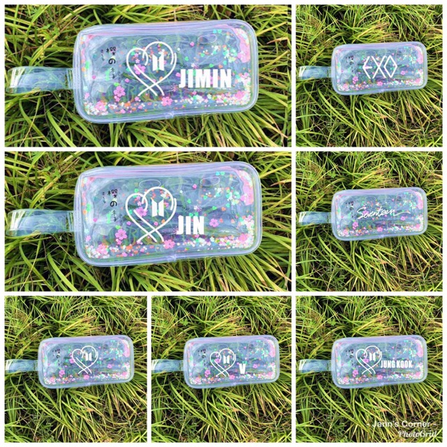 

Kotak pensil transparan glitter KPOP
