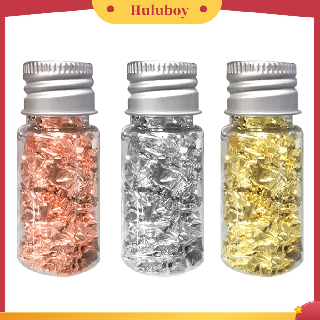 Huluboy Huluboy♡ 3 Botol Kertas Foil Warna Emas Multifungsi Untuk Manicure