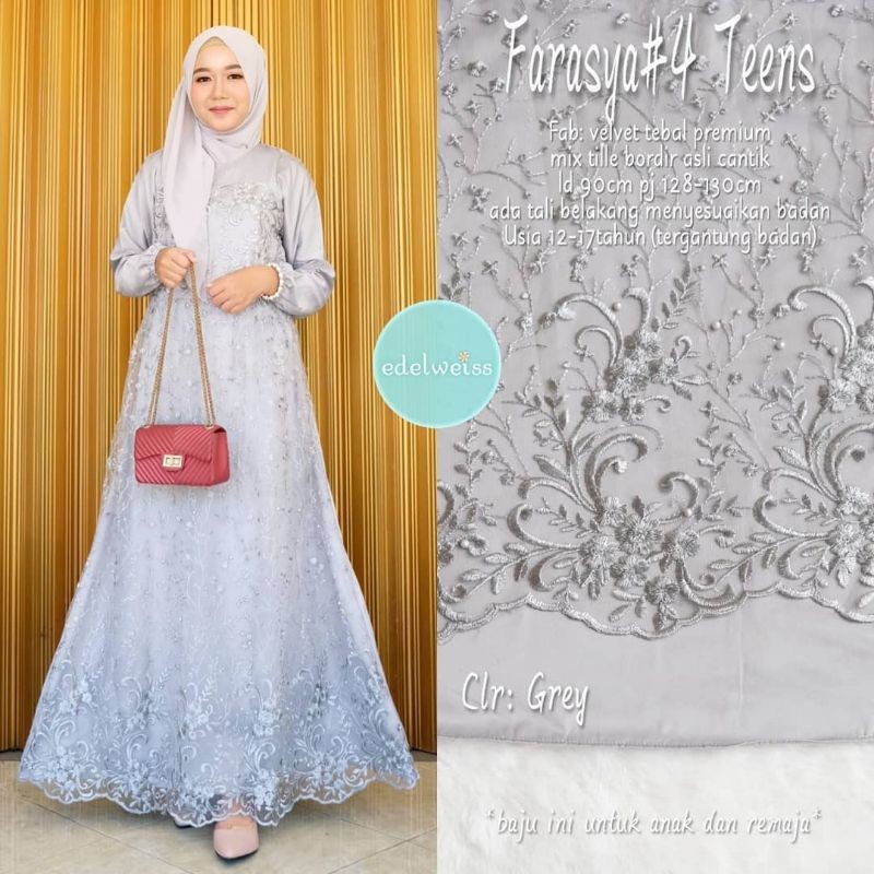 Farasya Dress Teen #4 Gamis Brukat Tile Remaja LD 90 Gamis Pesta Anak Remaja Gamis Brukat Tile Pakai Tali Gamis Anak Perempuan Cantik Gamis Kecil Dress Brukat Anak anak Gamis Kondangan Dress Muslimah Dress Muslim Gaun Pesta