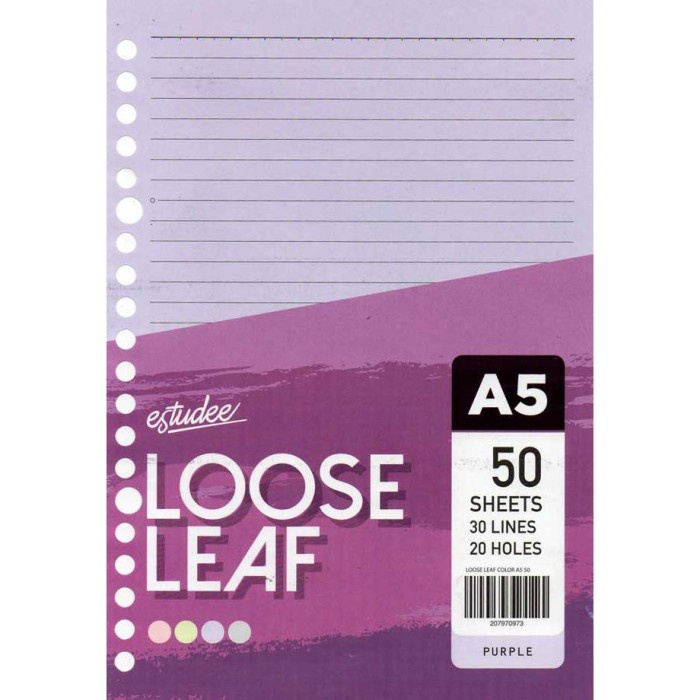 

ESTUDEE LOOSE LEAF COLOR A5 50 PURPLE