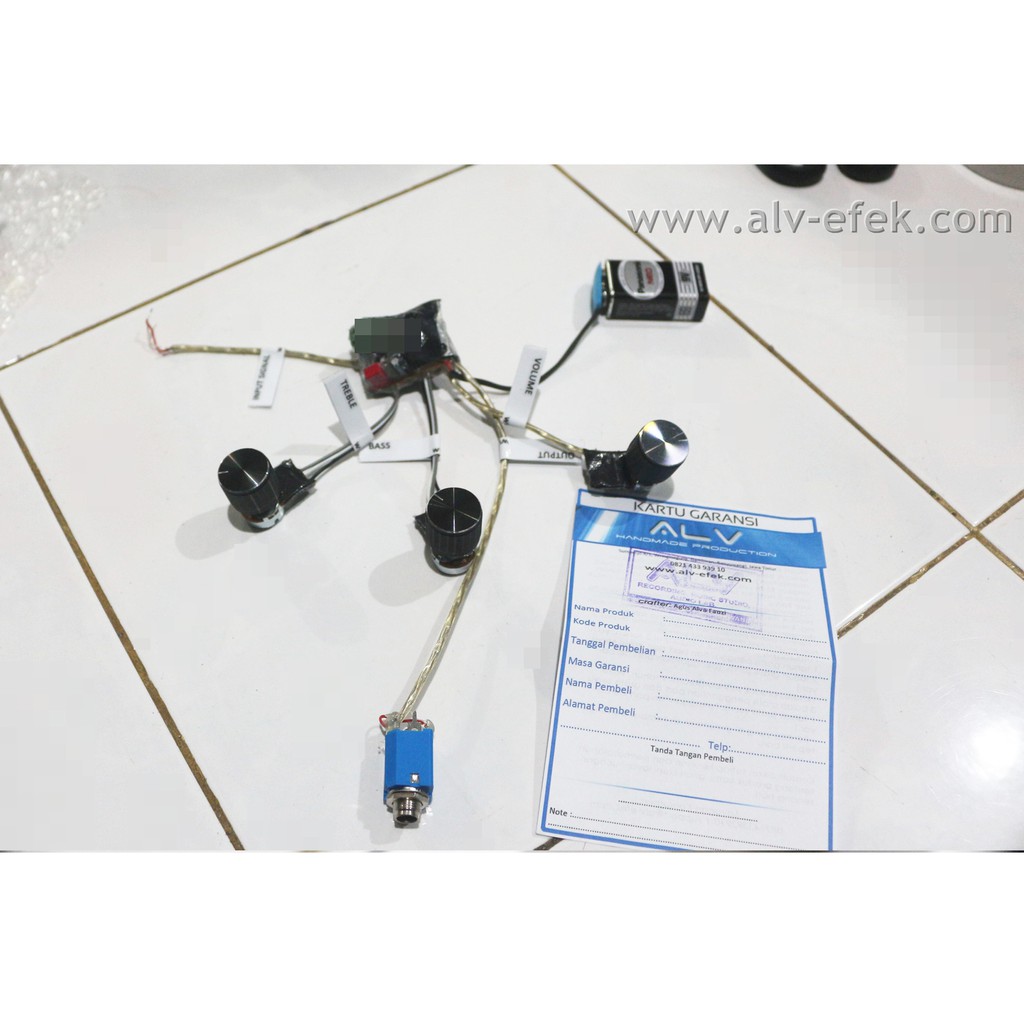 KIT Preamp Gitar Bass Onboard Volume Bass Treble EQ Bergaransi