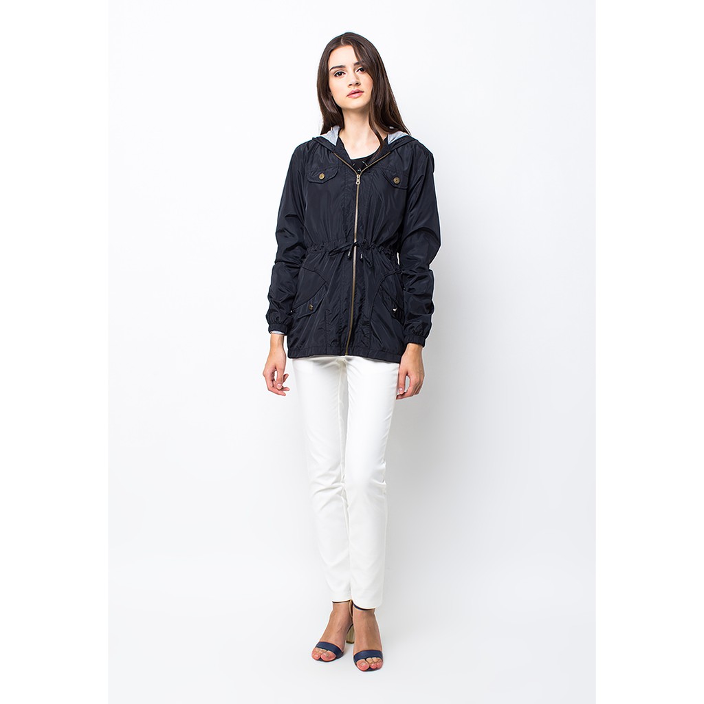 Evio Coconut Tree Women Parka 1 Jacket - Hitam