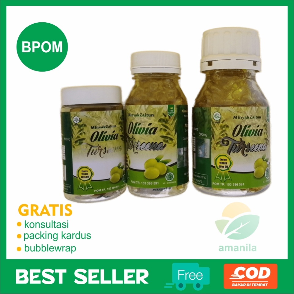 Kapsul Minyak Zaitun Murni Asli Al-Afiat - Minyak Zaitun  Olivia Turseena  Kapsul BPOM