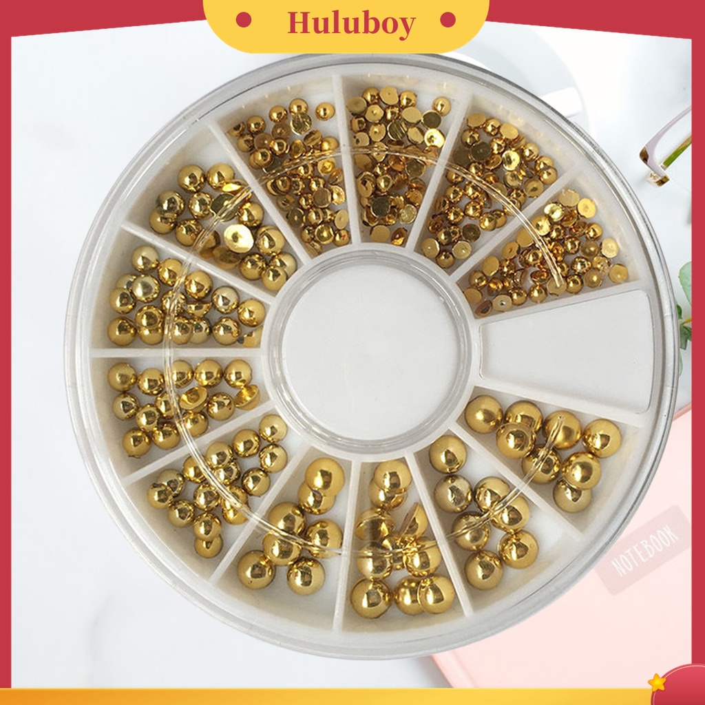 Huluboy Huluboy♡ Manik-manik 3D Flat Back Untuk Dekorasi Nail Art / Handphone / Kartu