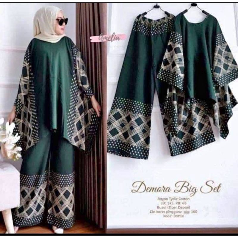 COD Setelan ONE SET Rayon Oversize CP Waka Kope Pecah Jumbo Fit XXXXL Ld 140