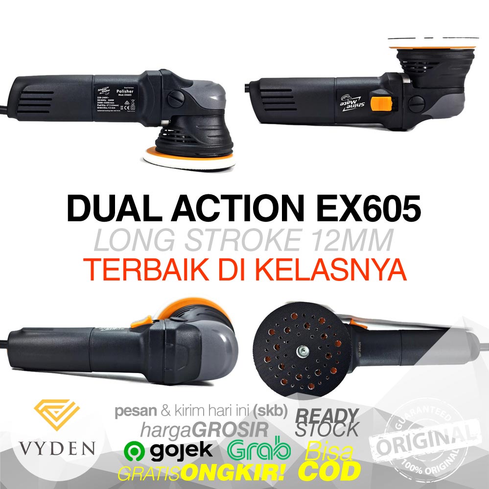 MURAH Mesin Poles Shinemate Dual Action Spot Polisher EX605 5in Orbit 12mm GRATIS 3 PAD