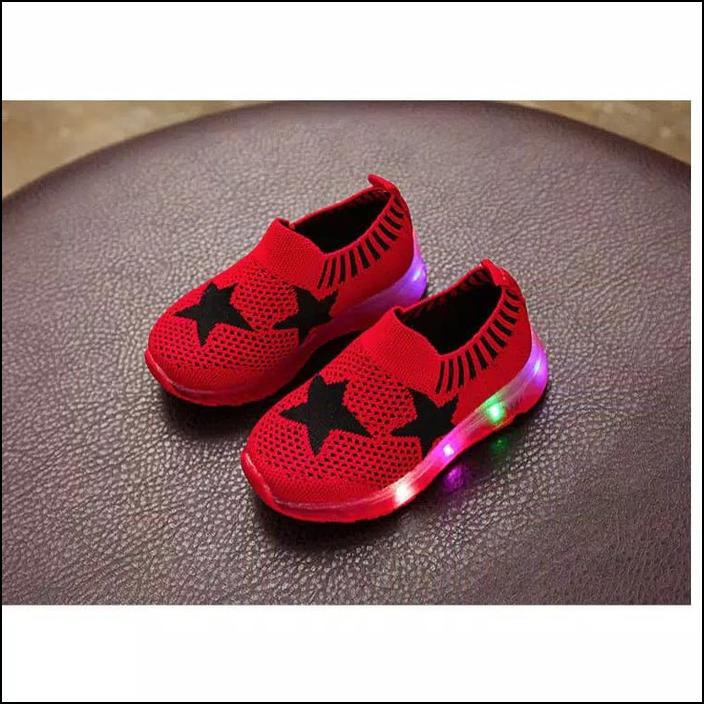 SEPATU SNEAKER ANAK CEWEK COWOK LED STAR IMPORT