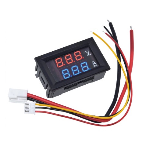0.56" Digital Pengukur Tegangan Volt Pengukur Amper DC 0-100V AC60-500V 10A Merah Biru LED Display T