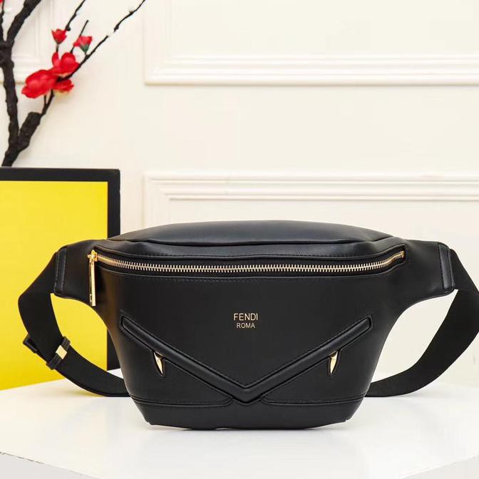 Waistbag Tas Pinggang Bumbag Pria Fendi Monster Full Black Premium Mayabulan67