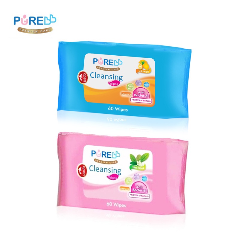 PURE BB Cleansing Wipes 60s - JB