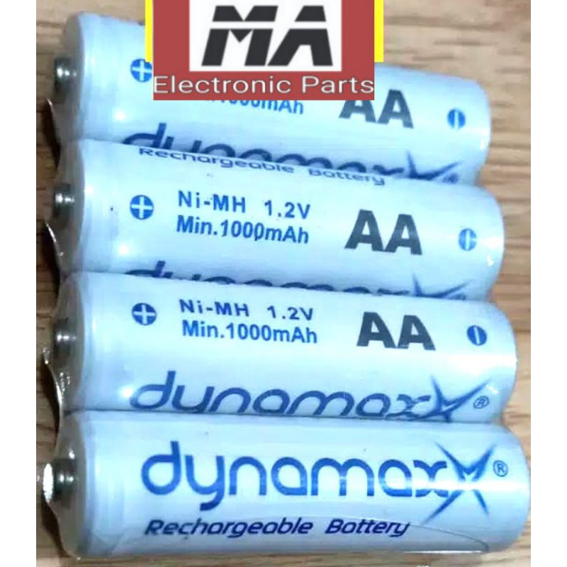 Baterai Cas AA 1000mAh Dynamax (Isi 2buah)