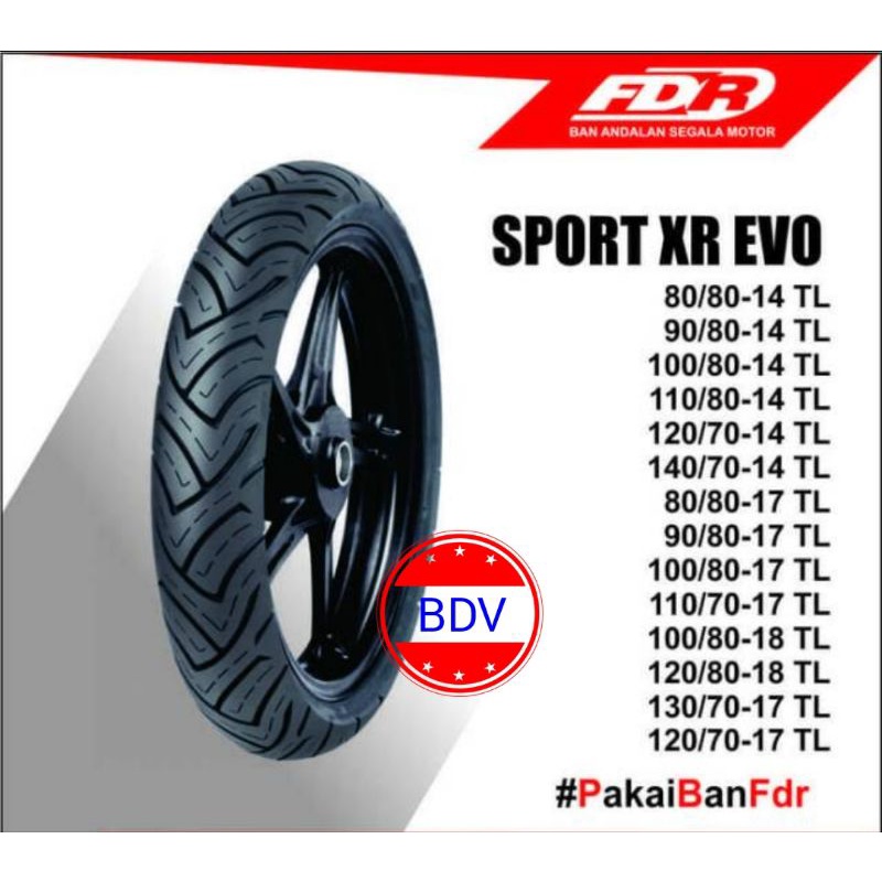 Ban FDR (TL) 100/80-18 Sport XR Evo Ring 18