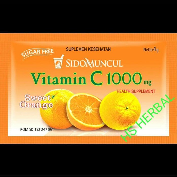 Jual Sidomuncul Vitamin C 1000 Mg Rasa Sweet Orange Isi 6 Sachet Indonesia Shopee Indonesia