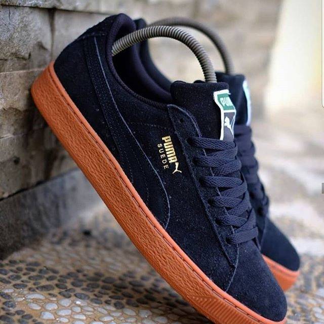 Puma Suede Black Gold Sol Gum