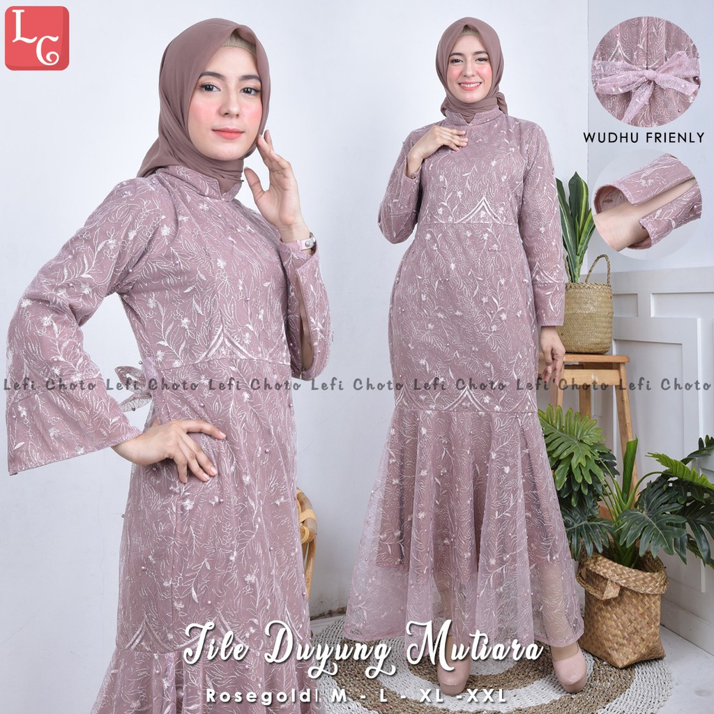 Gamis Duyung Full Tulle Mutiara