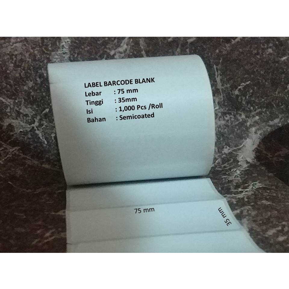 Label Barcode Blank 75 x 35 / 76 x 35 Bahan Semicoated Semarang