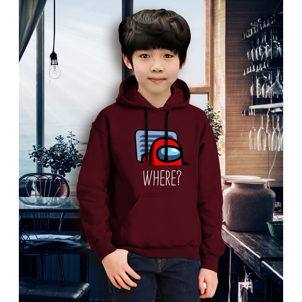 Jaket Anak Laki Laki/Jaket Anak Terbaru/Hoodie Anak Anong Where  Gaming Bahan Fleece Tebal 4-11 TAHUN