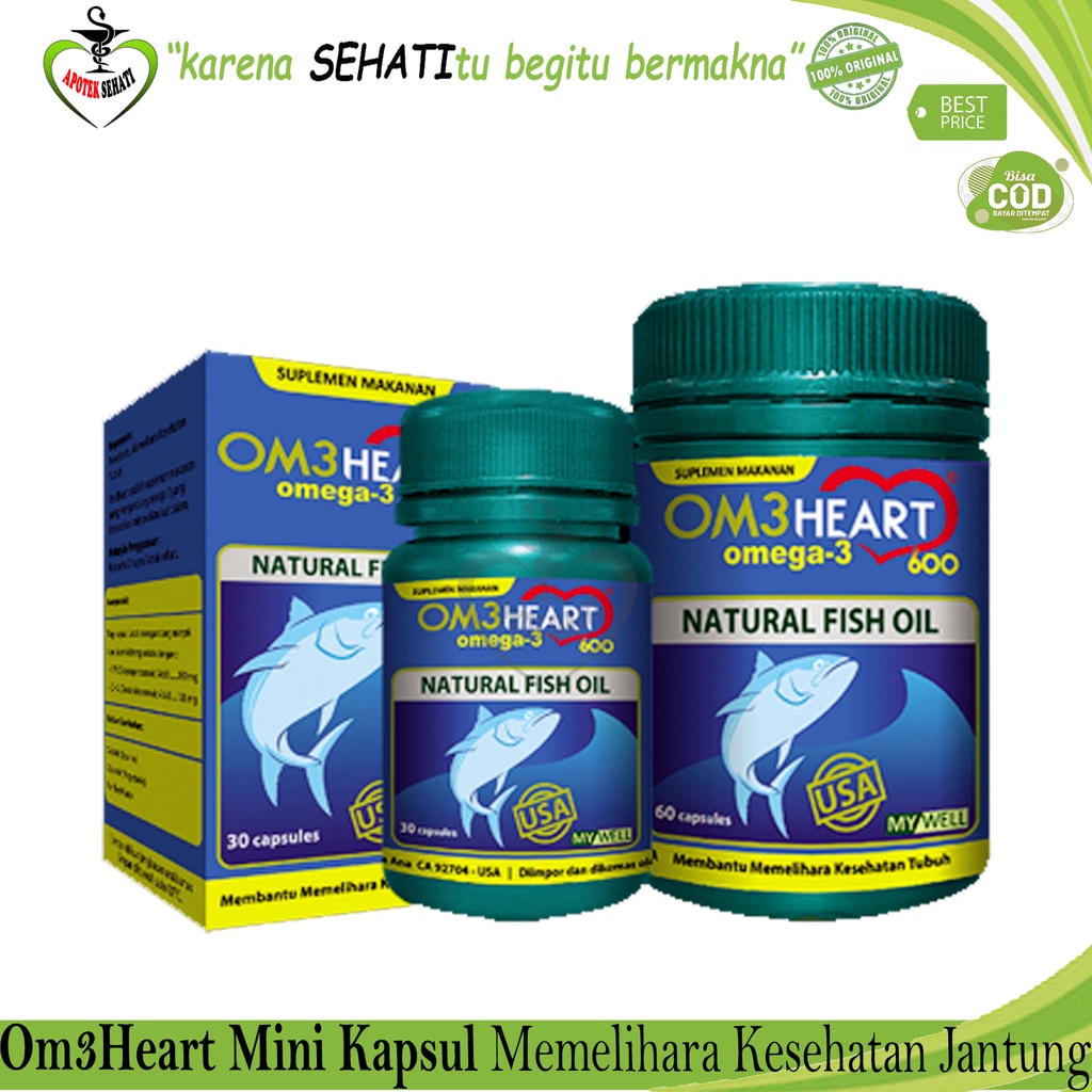 Omeheart Kapsul Minyak Ikan Omega 3  Suplemen Makanan Untuk Penurun Lemak Darah