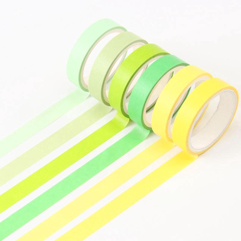 6 Pcs/Set Isolasi/Selotip Washi Tape Warna-warni Permen ...