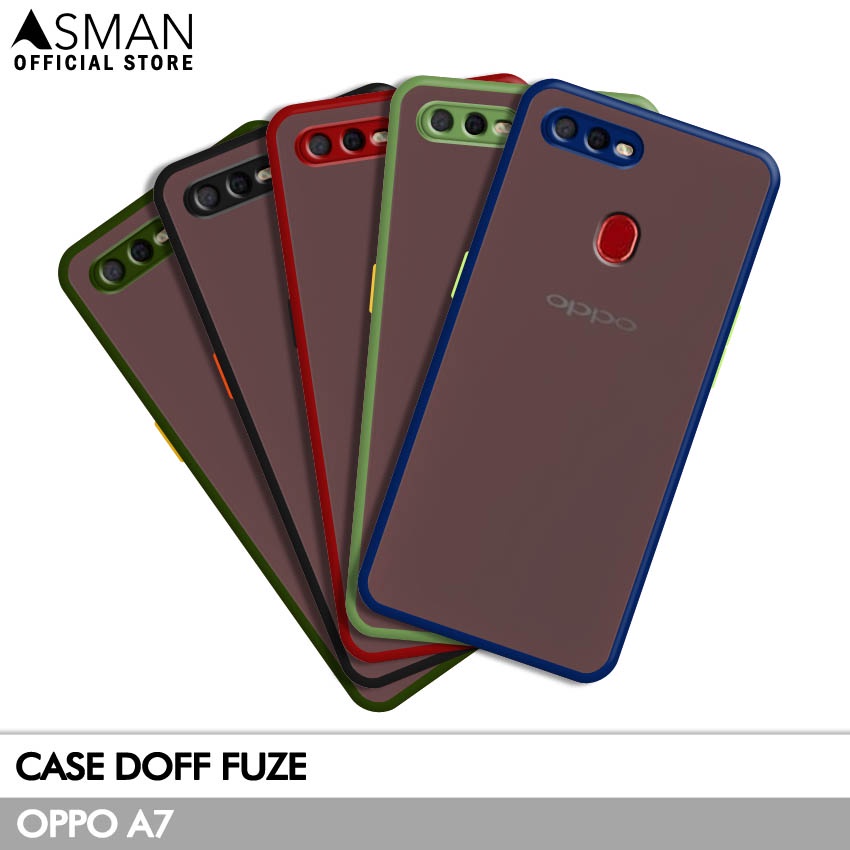 Asman Case Oppo A7 Doff Fuze Premium Shield Protector