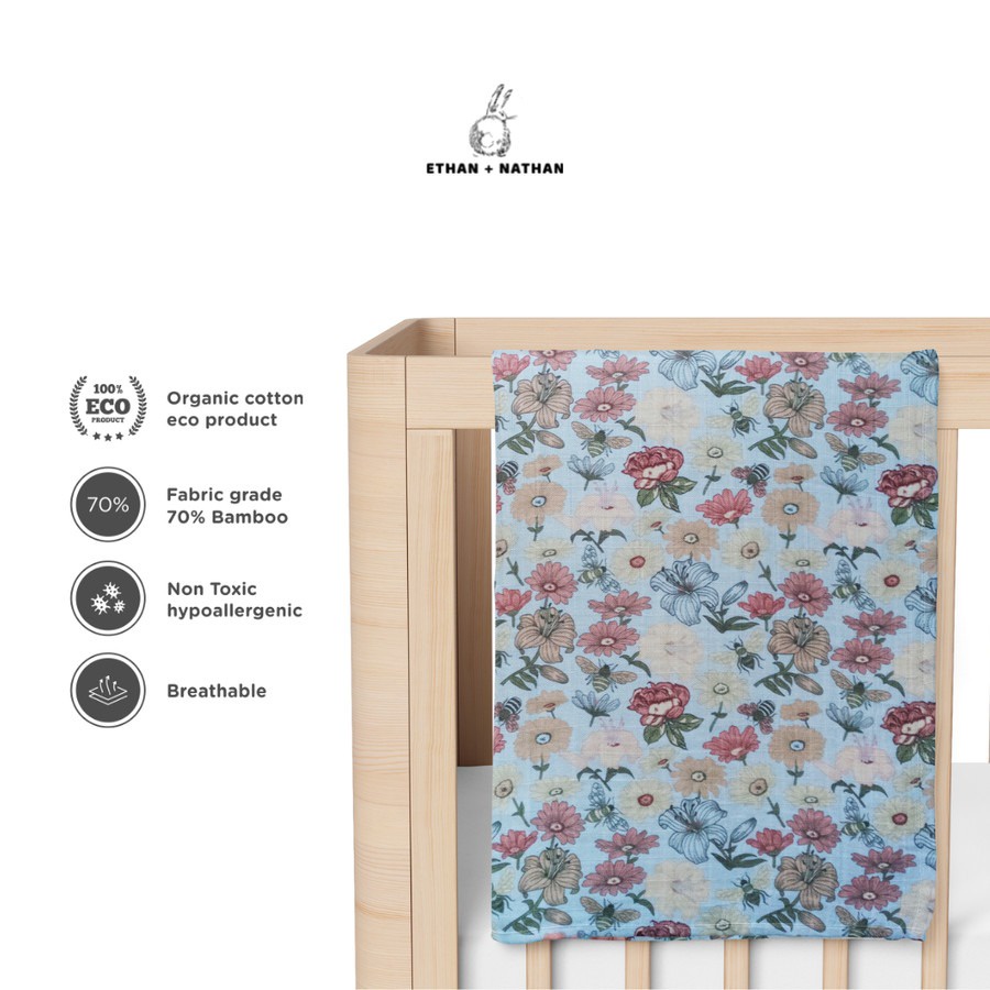 Ethan + Nathan - Baby Swaddle Blanket Pattern Gerbara Daisy