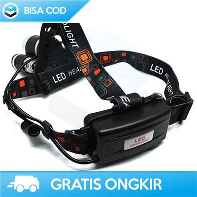 SENTER KEPALA SUPER TERANG 3 LED 5000 LUMENS TAFFLED XM-L - T6 MURAH