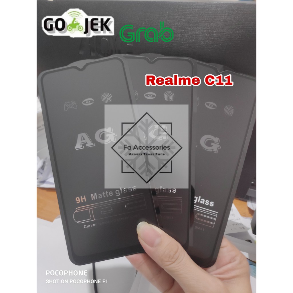 Fa Tempered matte glass Realme C11 c12 c15 c17 C20 C21 C25 C21Y C25S C31 C30 C35 C33 C30S C55 NFC Y S anti glear anti minyak