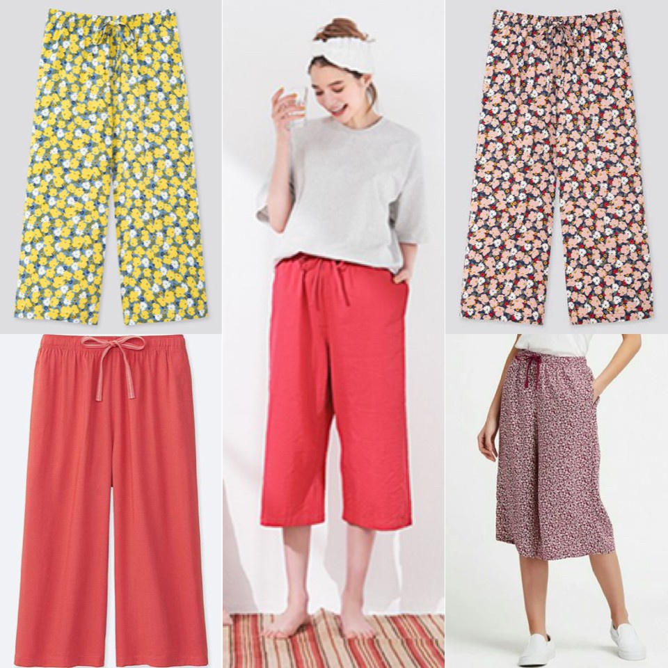 KULOT 3/4 BRAND UNIQLO MOTIF FLORAL/ KULOT TANGGUNG UNIQLO MOTIF BUNGA