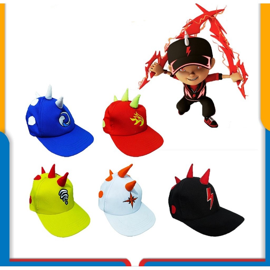 TOPI ANAK BOBOIBOY HALLINTAR AIR PETIR API / TOPI ANAK BOBOIBOY