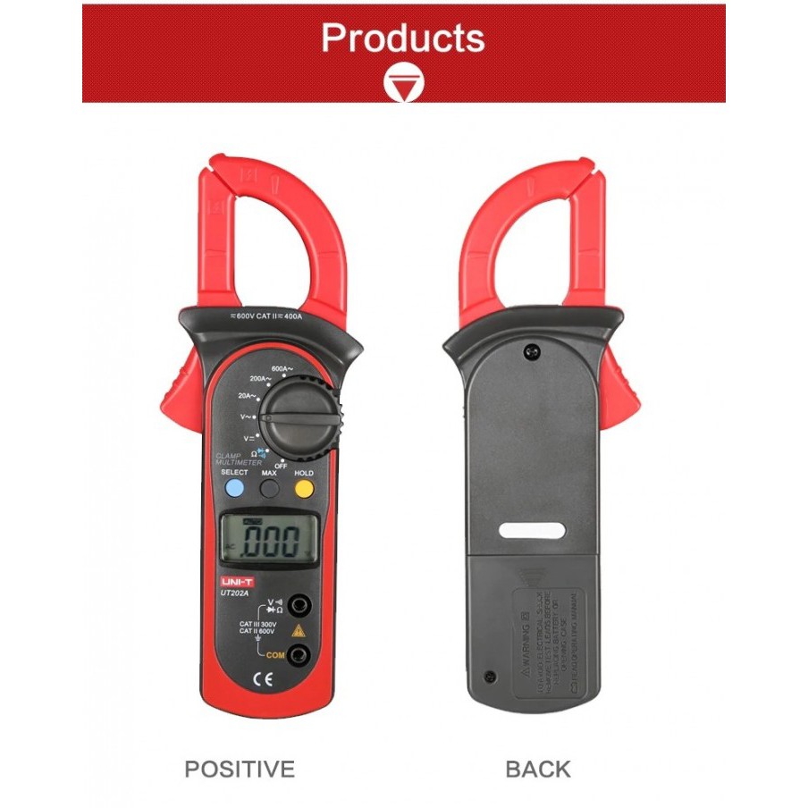 UNI-T UT-202A+ - AC Digital Clamp Meter LCD Display Multitester